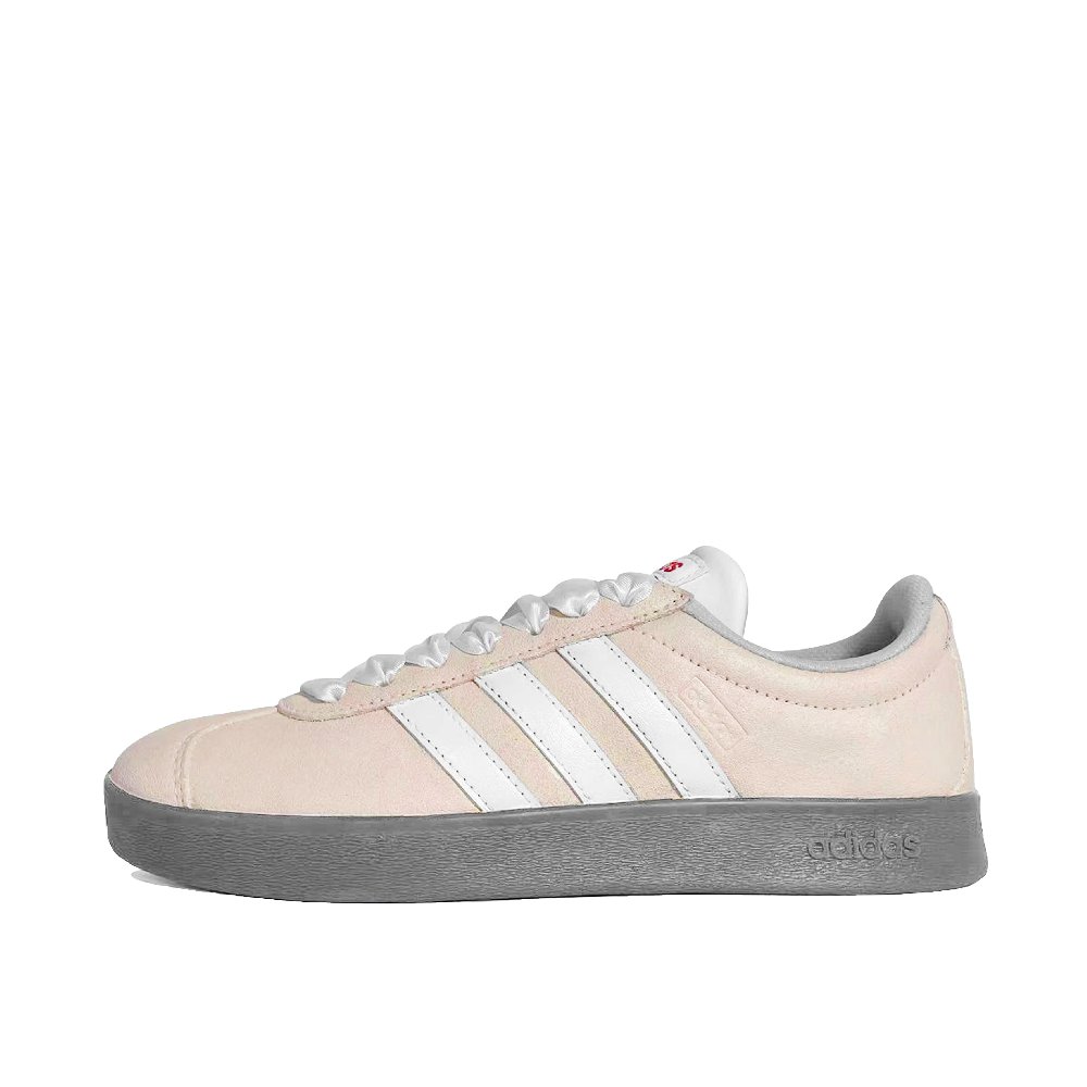 Adidas Neo VL Court Lifestyle Pink Iridescent Coverage Abrasion Resistant Low Top Skateboard Shoes Unisex Pink White