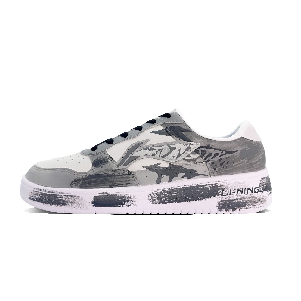 LiNing Pontoon Boats Slip-Resistant Coverage Low-Top Skateboard Shoes Men's Gray