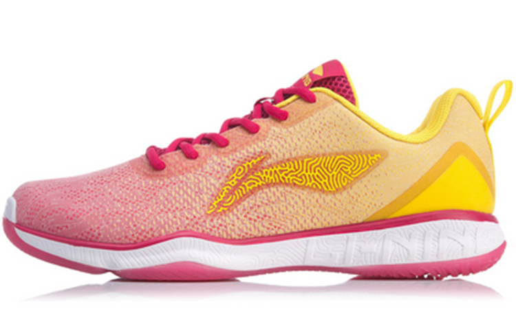 LiNing Anti-Slip Wear-Resistant Breathable Lightweight Low-Top Badminton Shoes Unisex Rose Red