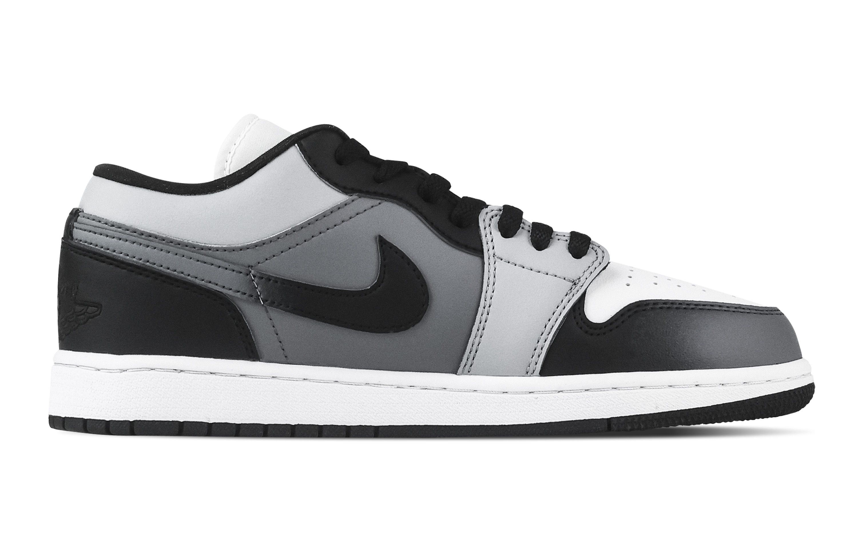 Jordan Air Jordan 1 Silent Low top Vintage Basketball Shoes Unisex Black White Gray