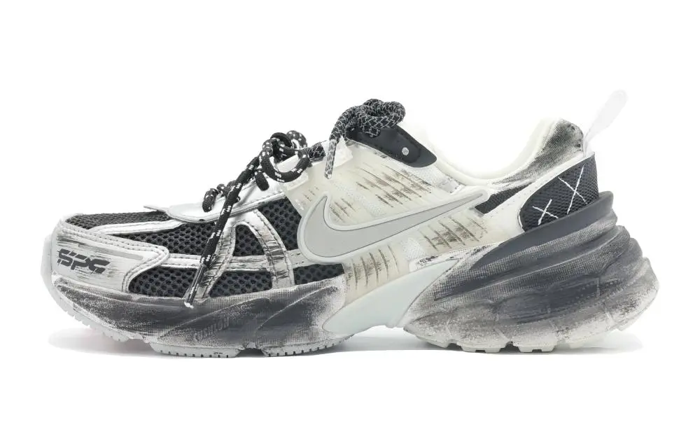 Nike V2K Run Cushioning, Slip Resistant, And Abrasion Resistant Low Top Running Shoes Unisex Black