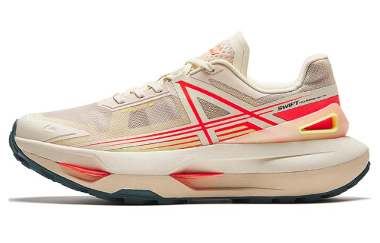 Anta Swift Cushioning Wear-Resistant Low-Top Running Shoes Men's Beige Red
