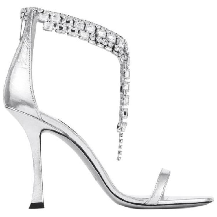 Jimmy Choo Verity One Strap Sandals 10cm Women's Silver