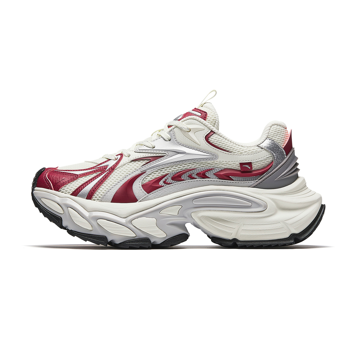 Anta Star Moon 3 Mecha Shoes Versatile Fashion Casual Shoes Men's Pure Porcelain White/Scarlet Red/Microchip Gray