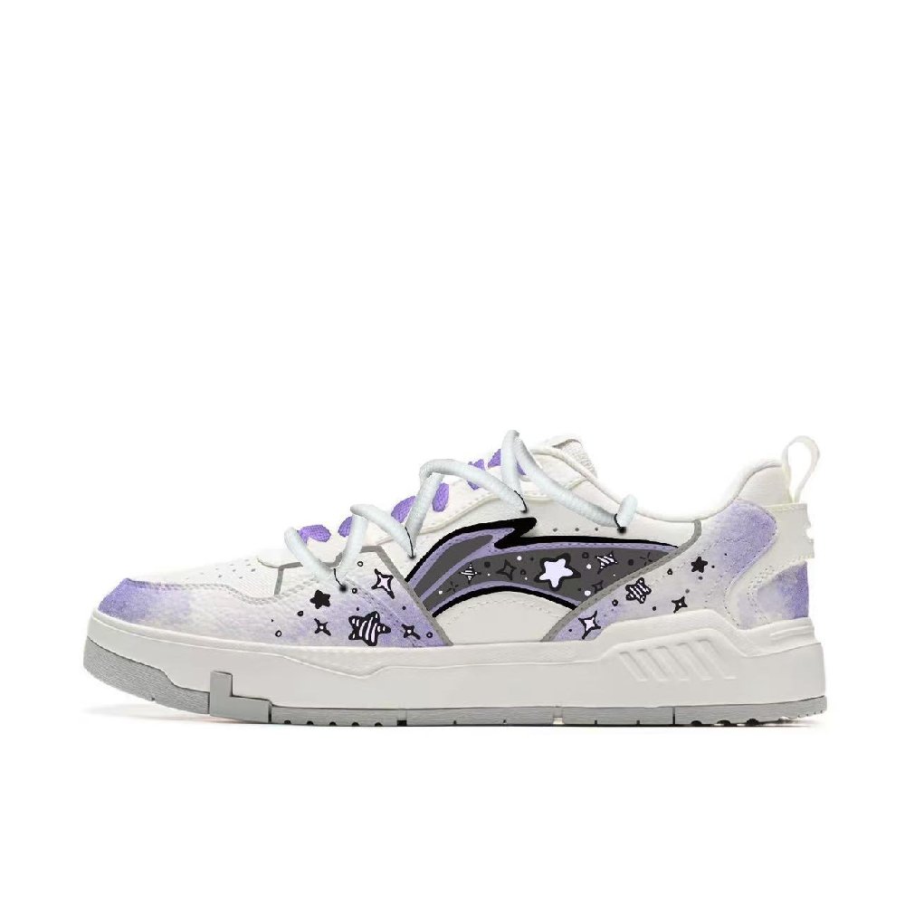 LiNing Yuan Chu Slip Resistant, Abrasion Resistant, Breathable Low Top Skateboard Shoes Men's Purple Black