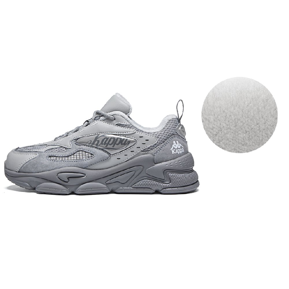 Kappa Anti-Slip Wear-Resistant Low-Top Running Shoes Unisex Gray