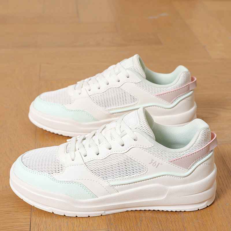 361° Anti Slip Wear Resistant Low Top Skateboard Shoes Women's White Green Pink купить в интернет-магазине Yoocart с быстрой доставкой по России.
