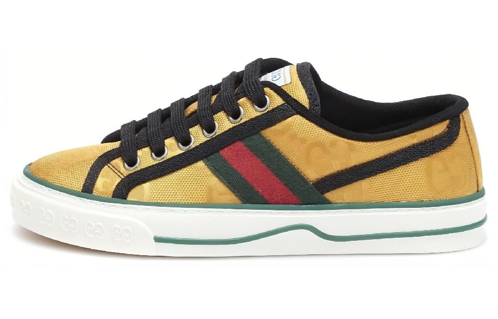 GUCCI Tennis 1977 Low-Top Skateboard Shoes Women's Yellow