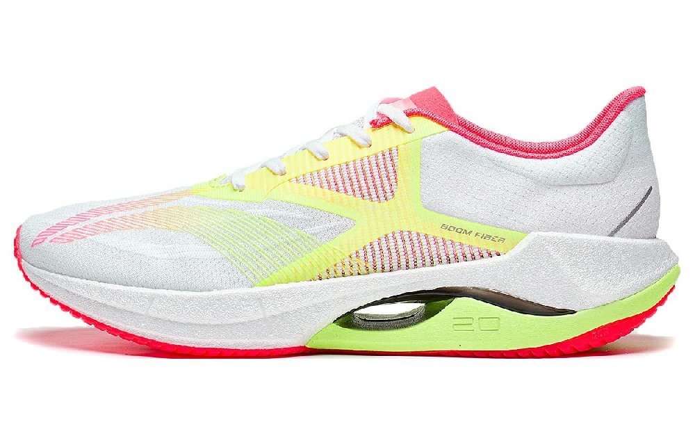 LiNing Super Light 20 Anti Slip And Wear Resistant Breathable Low Top Casual Running Shoes Men's White Yellow Red
