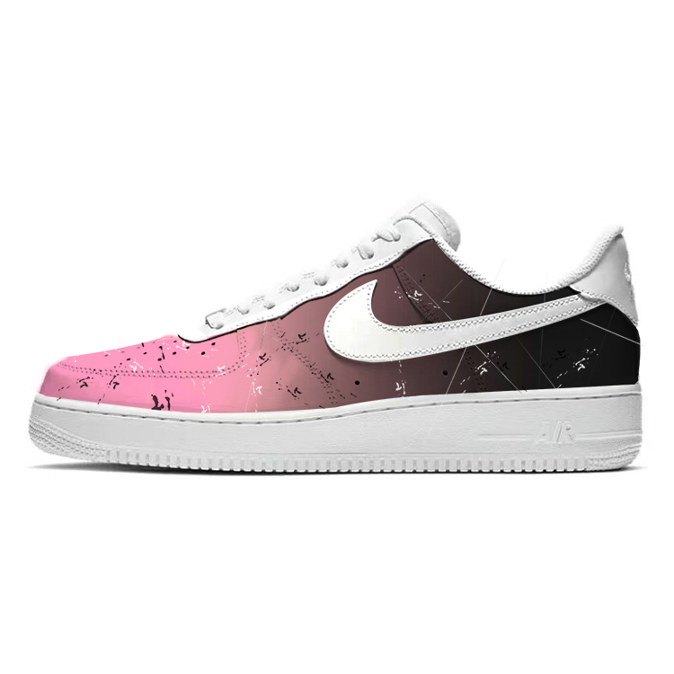 Nike Air Force 1 Anti-Slip Wear-Resistant And Impact-Resistant Low-Top Skateboard Shoes Women's Black Pink White