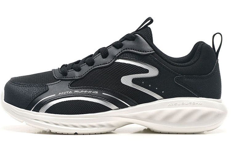 Anta Breathable And Lightweight Low Top Running Shoes Men's Black Silver
