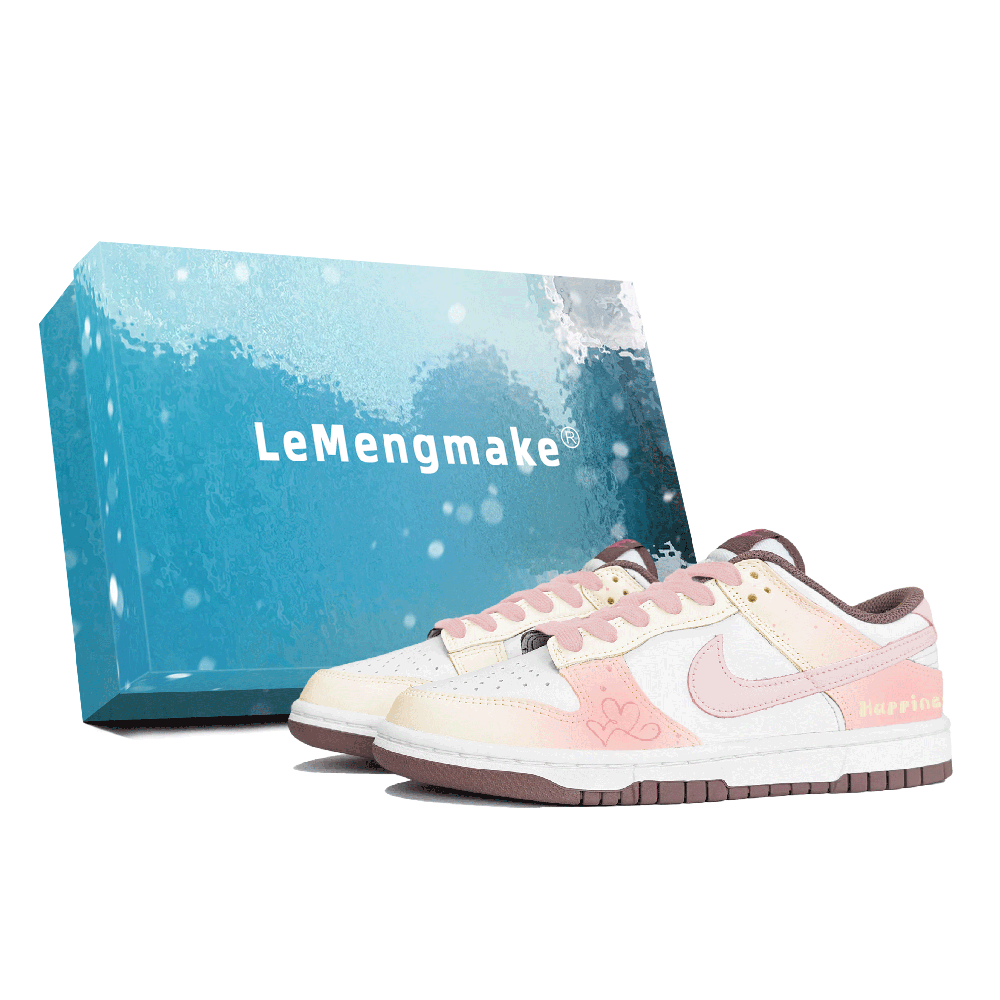 Nike Dunk Slip-Resistant Low-Top Skateboard Shoes Women's Pink White