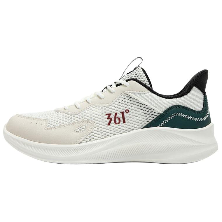 361° Cushioning, Wear Resistant Low top Long Distance Running Shoes Men's White Green