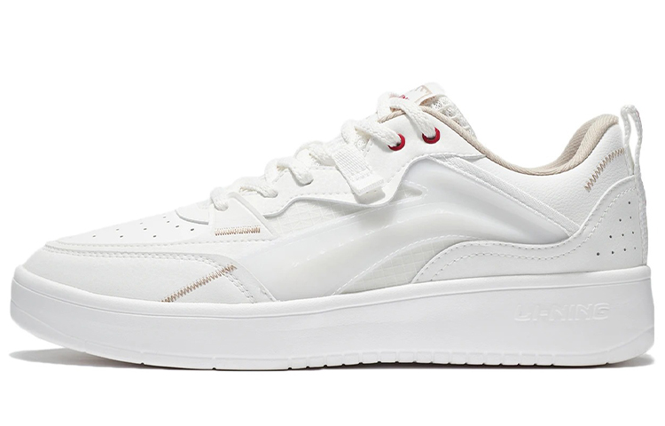 LiNing Jade Star Abrasion Resistant Low Top Skateboard Shoes Men's Mist White