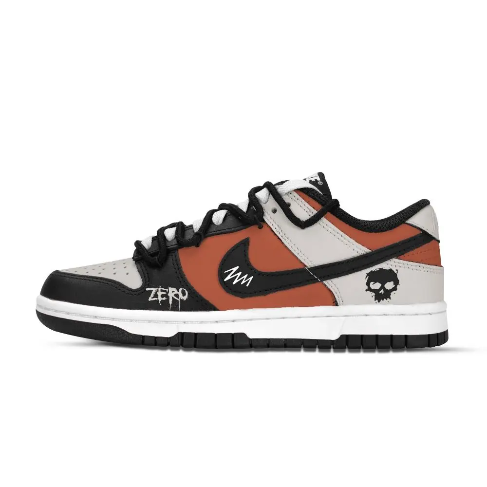 Nike Dunk The Apocalypse Arrives Slip Resistant Abrasion Resistant Low top Skateboard Shoes Unisex Black Gray Brown