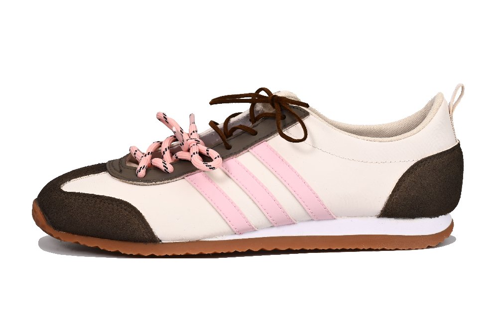 Adidas VS JOG 2.0 Abrasion Resistant Low Top Casual Shoes Unisex Beige Pink