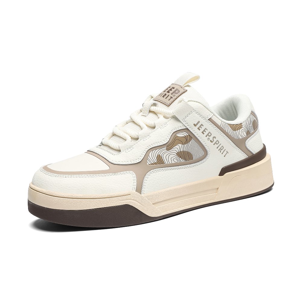 JEEP SPIRIT Low Top Skateboard Shoes Men Shuffleboard White