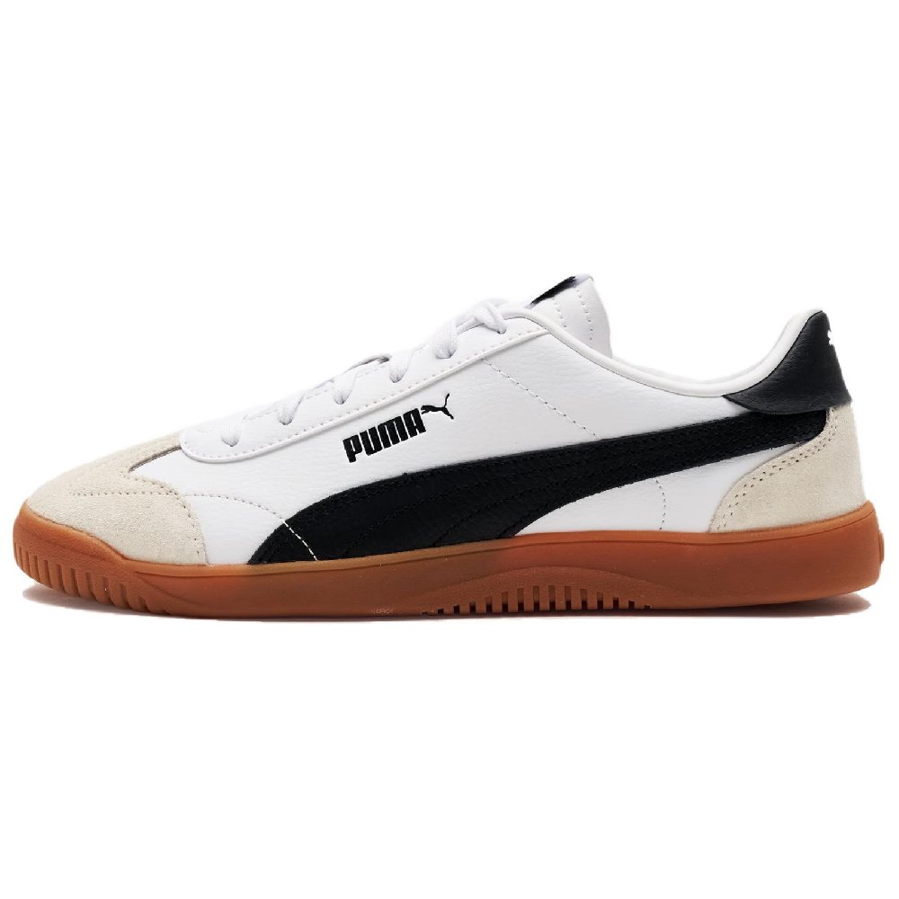 PUMA Club 5v5 SD Anti-Slip Wear-Resistant Low-Top Skateboard Shoes Women's White Black Brown