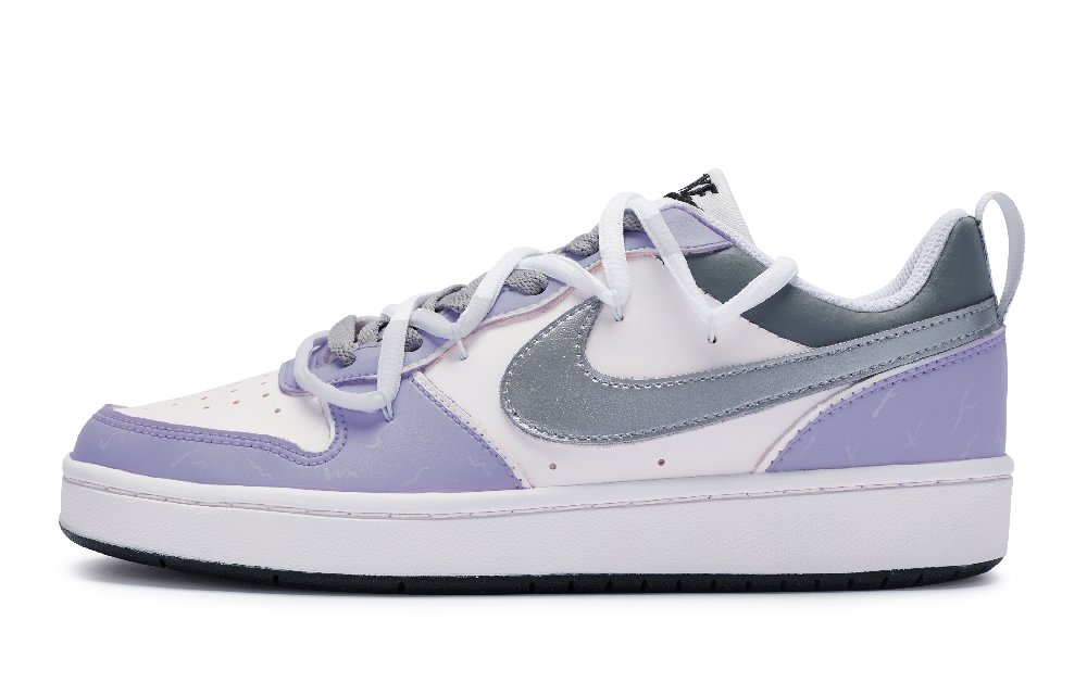 Nike Court Borough 811 Manufacturing Anti-Slip Wear-Resistant Low-Top Skateboard Shoes GS Silver Purple White