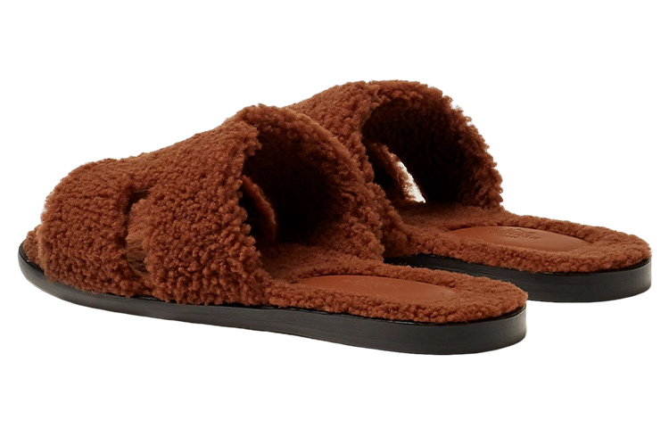 HERMES Slide Slippers Men's Brown