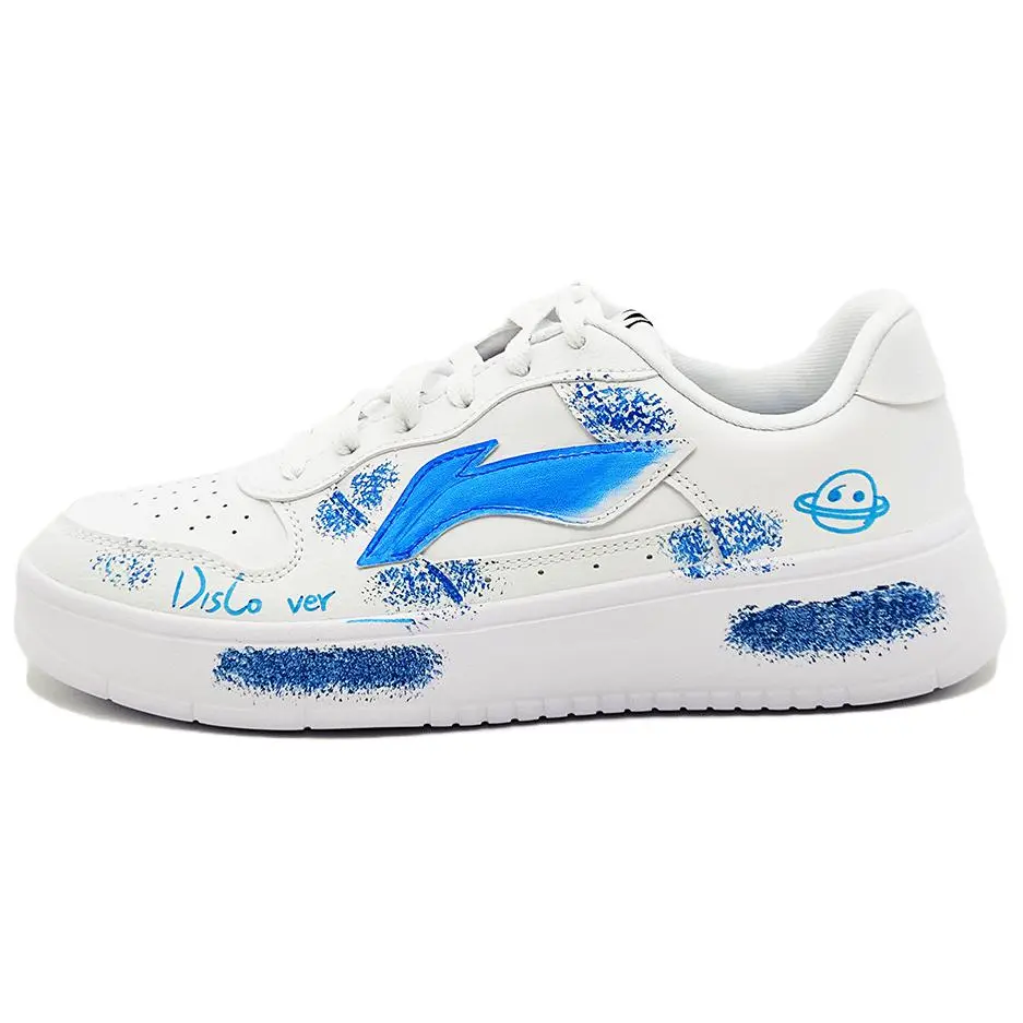 LiNing Pontoon Boats Slip Resistant, Abrasion Resistant, Breathable Low top Skateboard Shoes Men's Blue