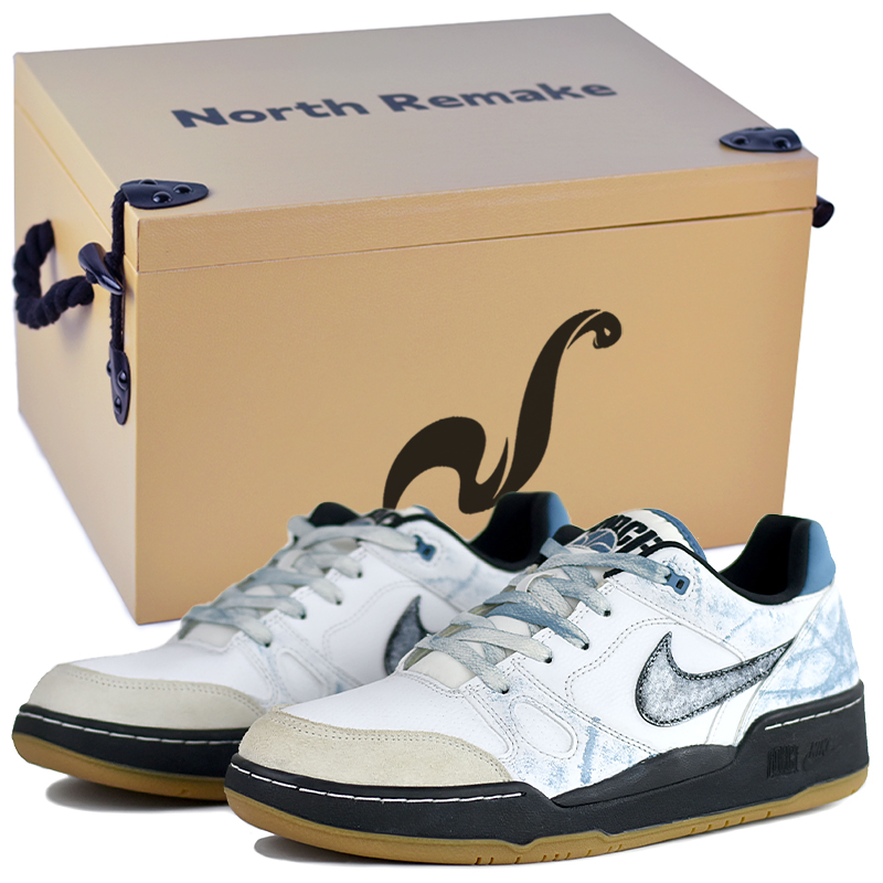 Nike Full Force Low Top Skateboard Shoes Men's Blue White