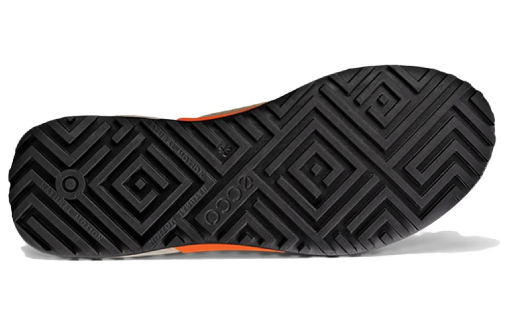 Ecco Low-Top Casual Shoes Men's Gray Orange