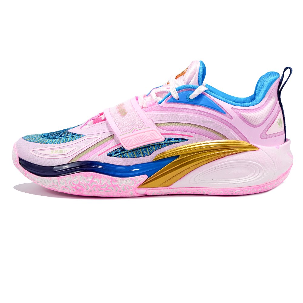 Anta KAI 1 Cushioning Abrasion Resistant Breathable Low Top Basketball Shoes Men's Blue Pink