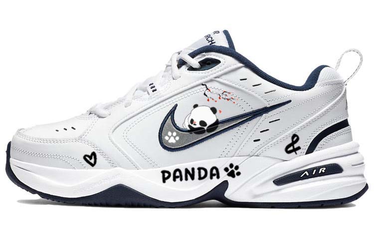 Nike Air Monarch 4 Slip Resistant, Abrasion Resistant, Lightweight Low Top Chunky Sneakers Unisex Blue White