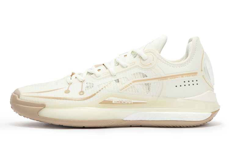 361° DVD SE Steamed Buns Cushioning Anti-Slip Wear-Resistant Breathability Low-Top Basketball Shoes Men's Feather White