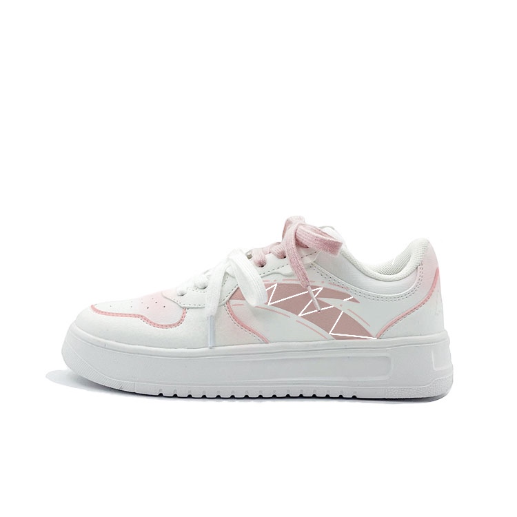 Anta Relaxed Anti Slip Wear Resistant Low Top Skateboard Shoes Unisex Pink White