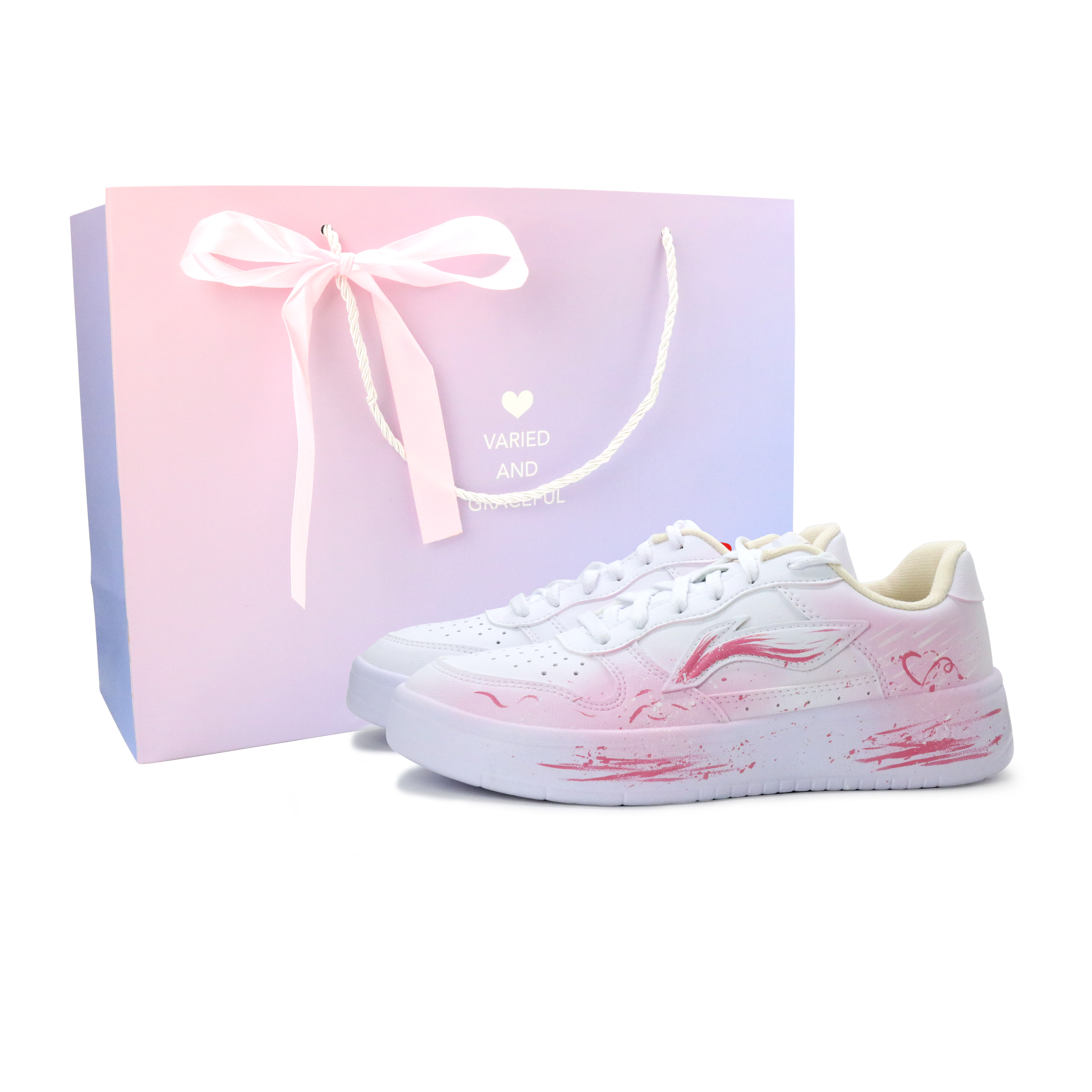 LINING Pontoon Boats Skateboard Shoes Women's Low top Pink