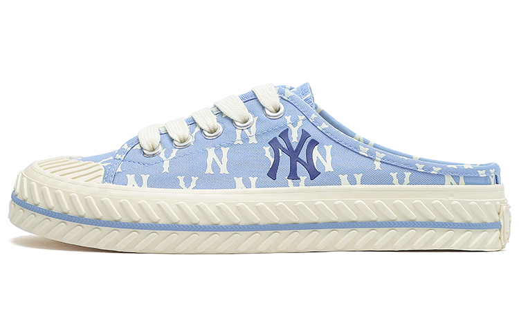 MLB Playball Mule Monogram Wear-Resistant Low-Top Skateboard Shoes Unisex Blue