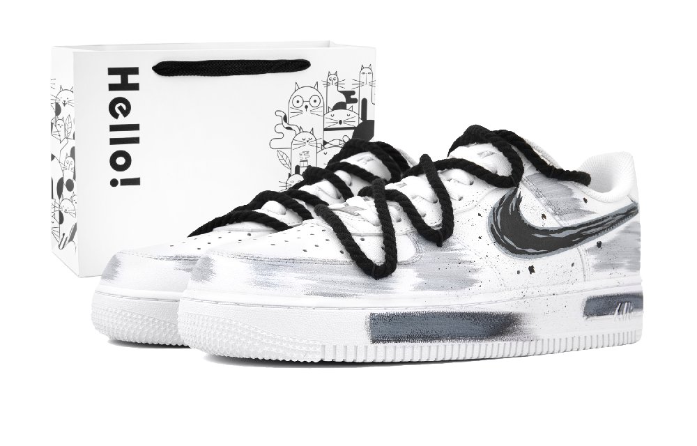 Nike Air Force 1 Low-Top Skateboard Shoes Unisex Gray White