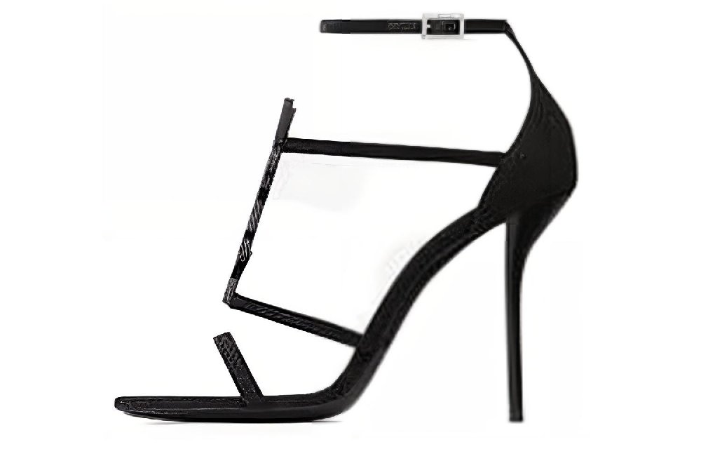 SAINT LAURENT Strap Sandals 10cm Women's Black