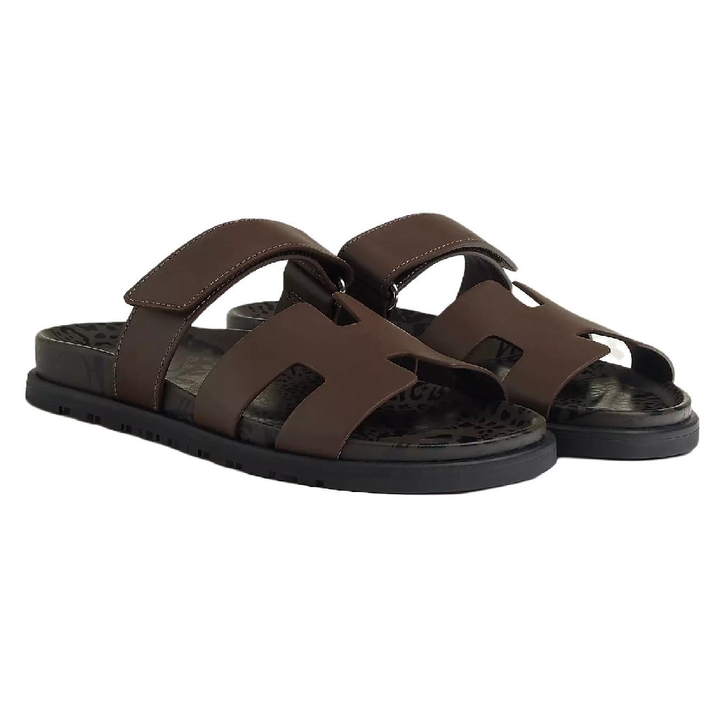 HERMES Slide Slippers Women's Coffee