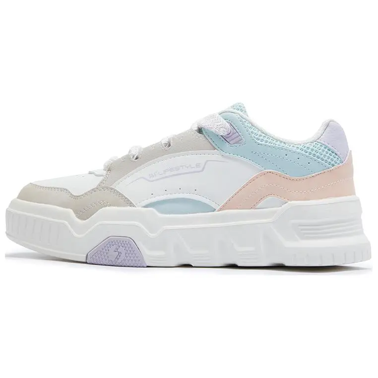 361° Anti-Slip Wear-Resistant Low-Top Skateboard Shoes Women's White Blue Pink