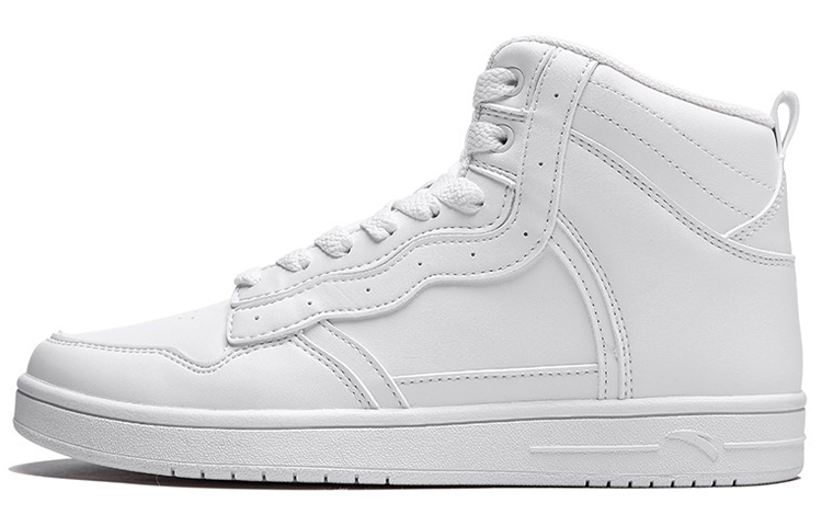 Anta Life Collection Slip-Resistant Cushioning Wear-Resistant High-Top Skateboard Shoes Women's White