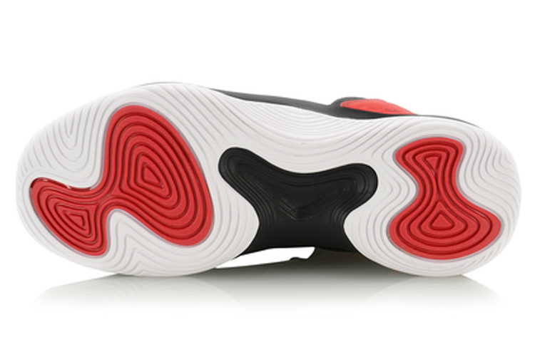 LiNing Magic Cloud Coverage Support High-Top Basketball Shoes Men's Black Red Fleece-Lined