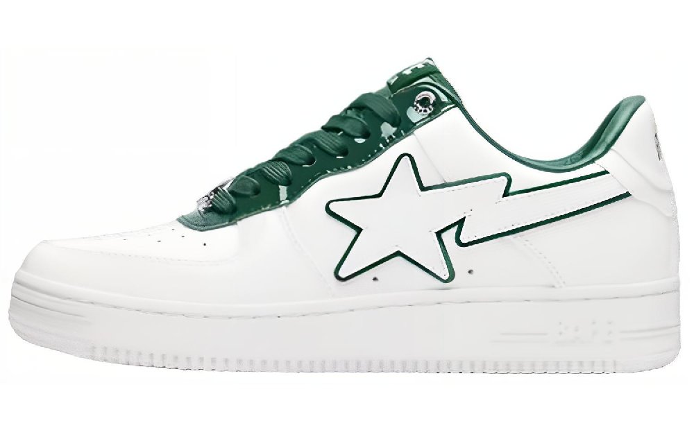 BAPE A BATHING APE Bape Sta Patent Leather White Green
