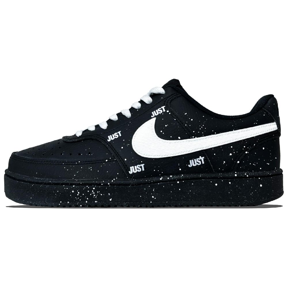 Nike Court Vision Anti Slip Wear Resistant Low Top Skateboard Shoes Unisex Black