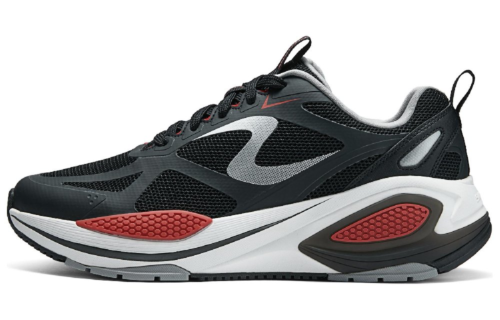 Skechers Sport Cushioning Wear-Resistant Low-Top Casual Shoes Men's Black Red