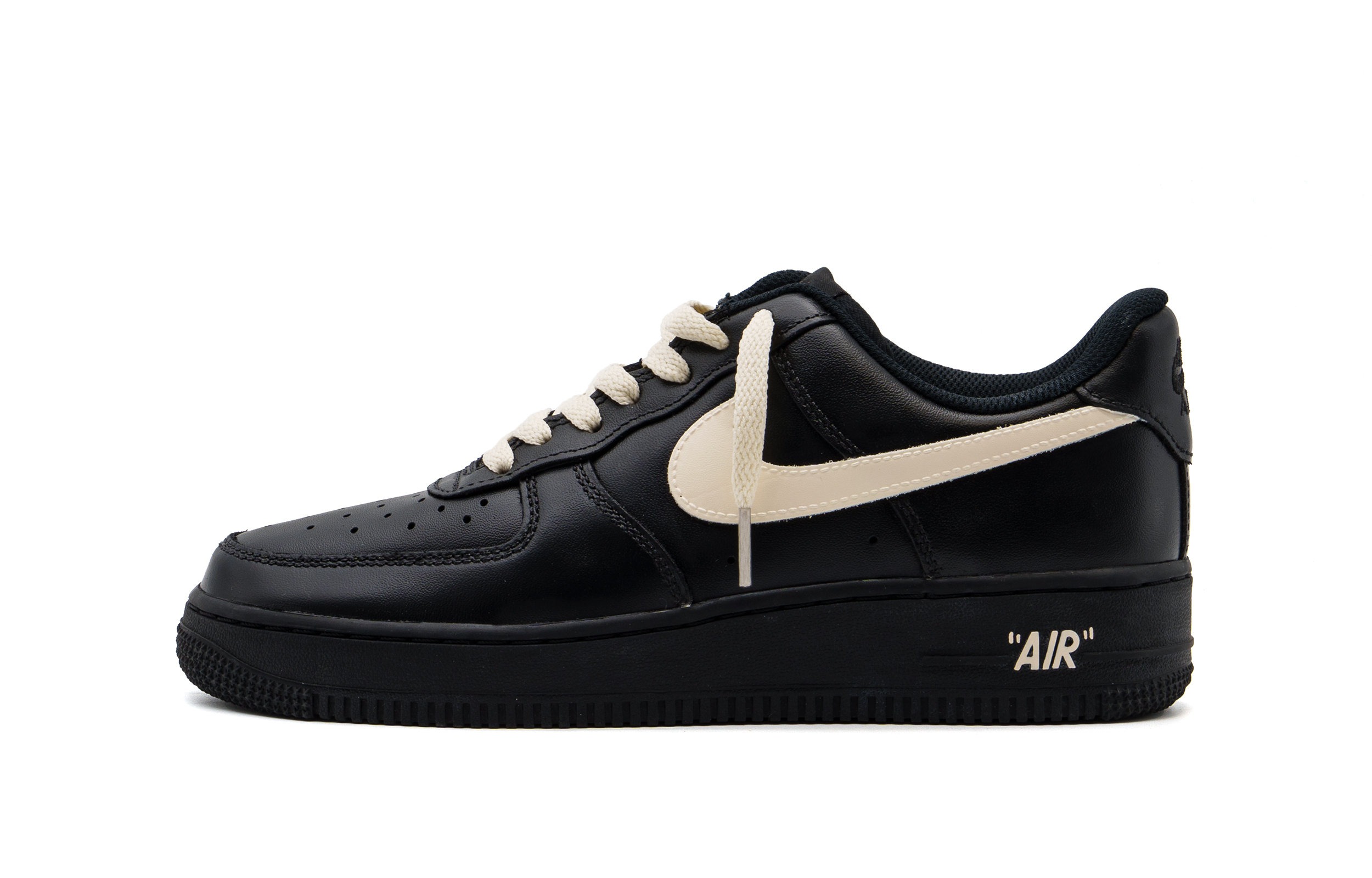 Nike Air Force 1 Shock Absorbers Abrasion Resistant Slip Resistant Low top Skateboard Shoes Unisex Black