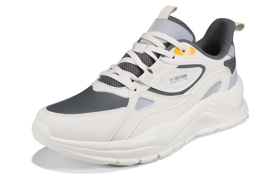 361° Cushioned Slip-Resistant Lightweight Warm Low-Top Running Shoes Men's White Gray Purple