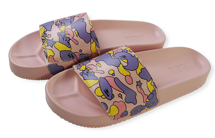 BAPE A BATHING APE Hayn Slide Pink Sta Camo