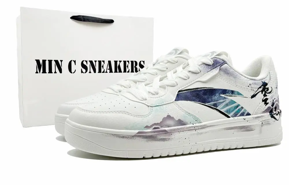 Anta Relaxed Thermal Slip Resistant And Abrasion Resistant Low top Skateboard Shoes Unisex White Purple