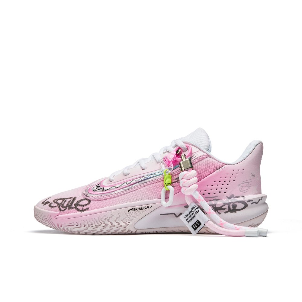 Nike Precision 7 Low Top Basketball Shoes Men's Pink White
