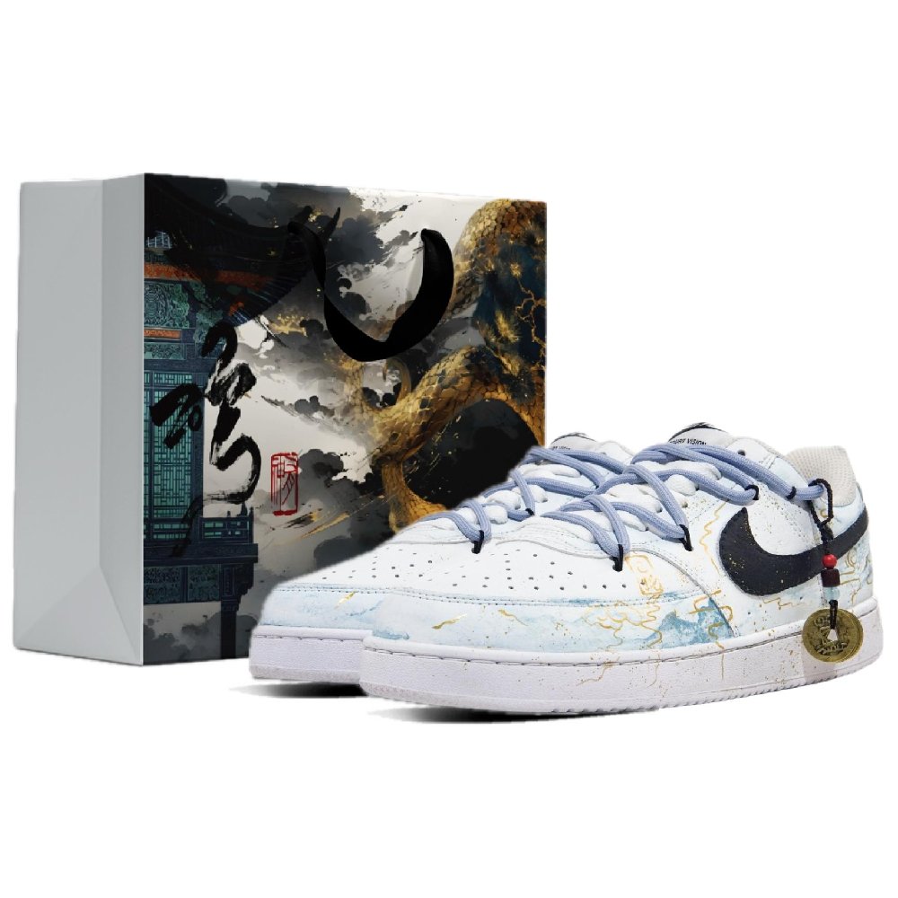 Nike Court Vision 1 Slip Resistant Abrasion Resistant Low top Skateboard Shoes Men's Light Blue