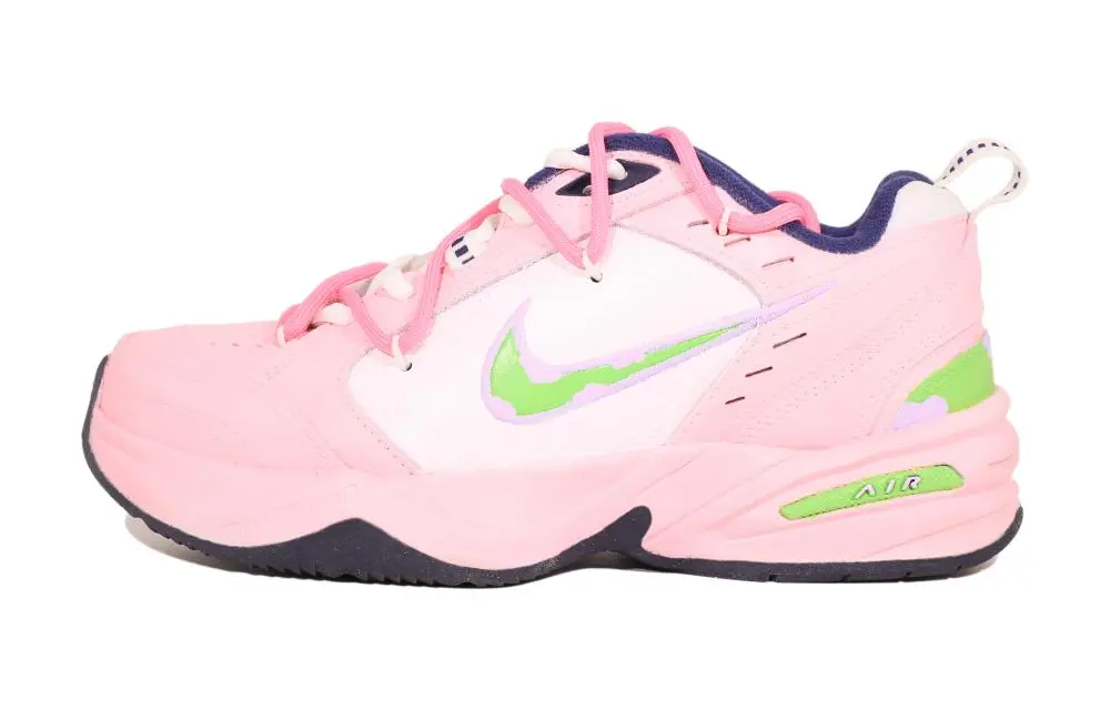 Nike Air Monarch 4 Height Increasing Low top Chunky Sneakers Unisex Pink Yellow
