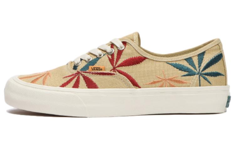 Vans Authentic Low Tops Casual Skateboarding Shoes Unisex Light Brown Embroidered 'Light Brown Red Blue'